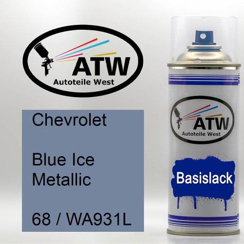 Chevrolet, Blue Ice Metallic, 68 / WA931L: 400ml Sprühdose, von ATW Autoteile West.